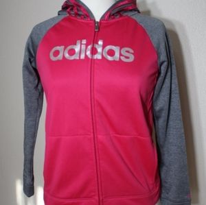 Adidas Full Zip Sweatshirt Jacket Pink Youth 14-16